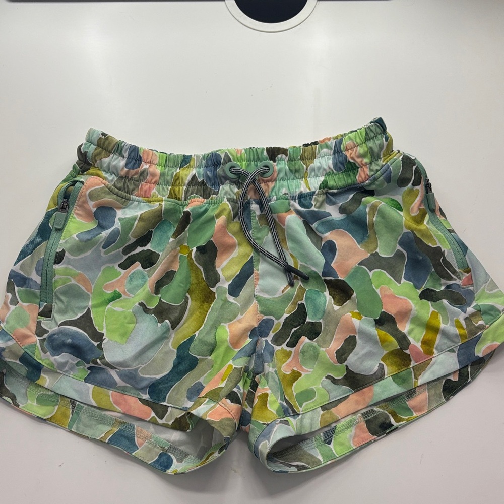 Athleta Kids Camouflage Shorts - Green, Blue, Pink